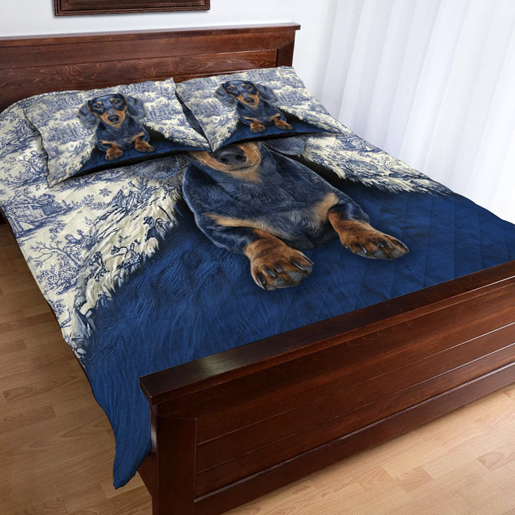 Love Dachshund - Personalized Dachshund Quilt Set