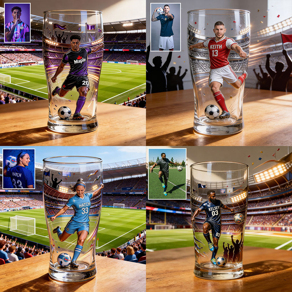 Love Football - Personalized Football Beer Pint