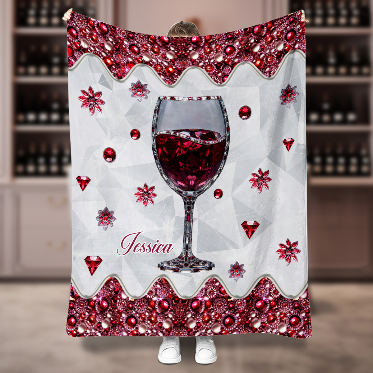 Juste une fille qui aime le vin - Couverture à vin personnalisée