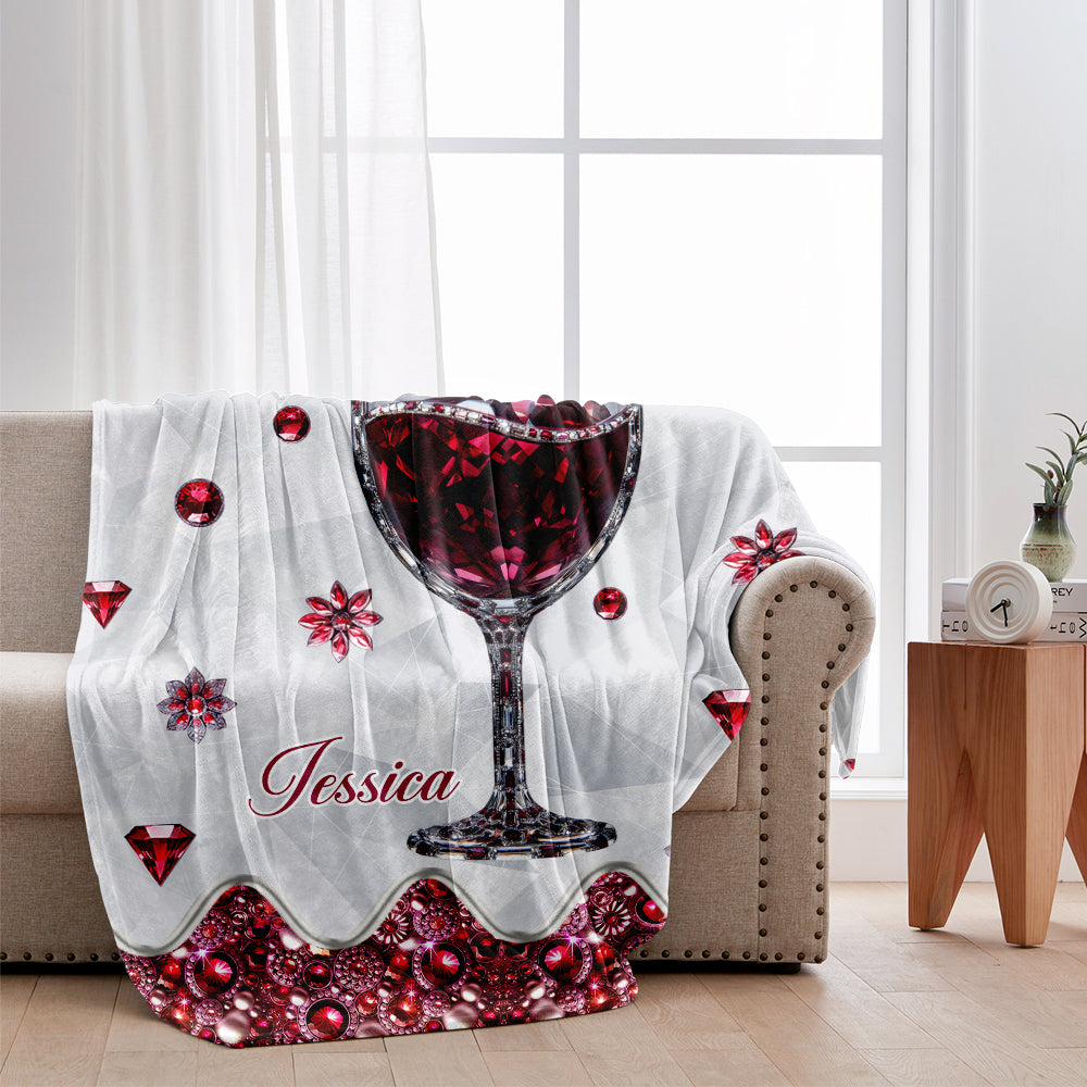 Juste une fille qui aime le vin - Couverture à vin personnalisée