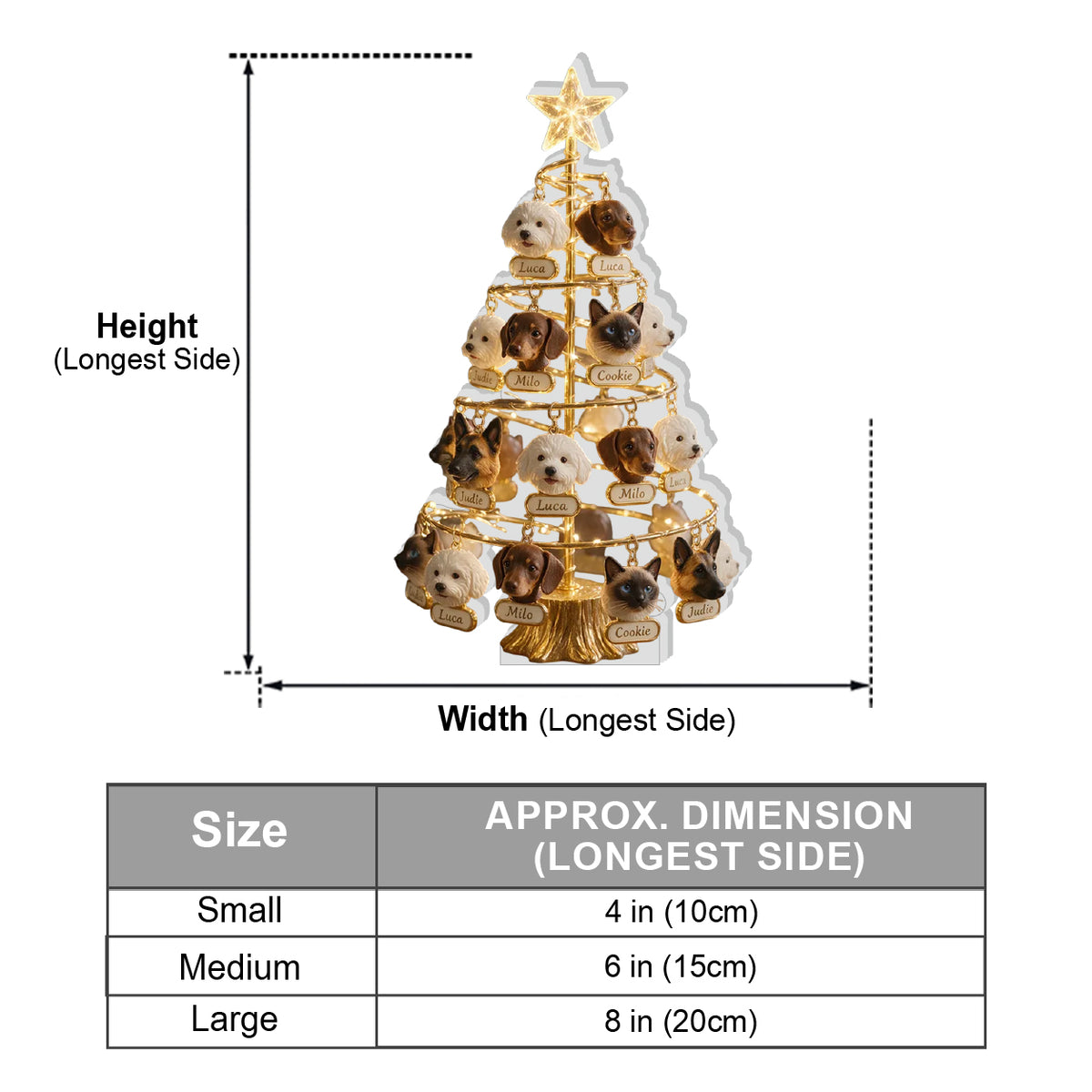 Christmas Tree Pet - Personalized Dog 3D Plaque