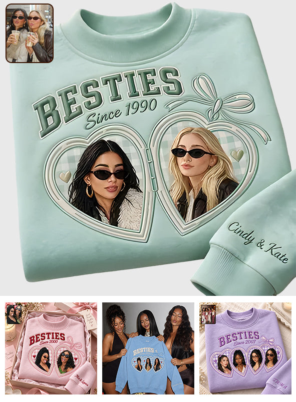 Besties Forever - Personalized Bestie Mock Neck Sweatshirt