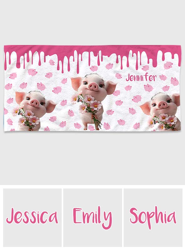 Cute Pig - Personalized Pig Lover Quick-dry Beach Towel/ Bath Towel