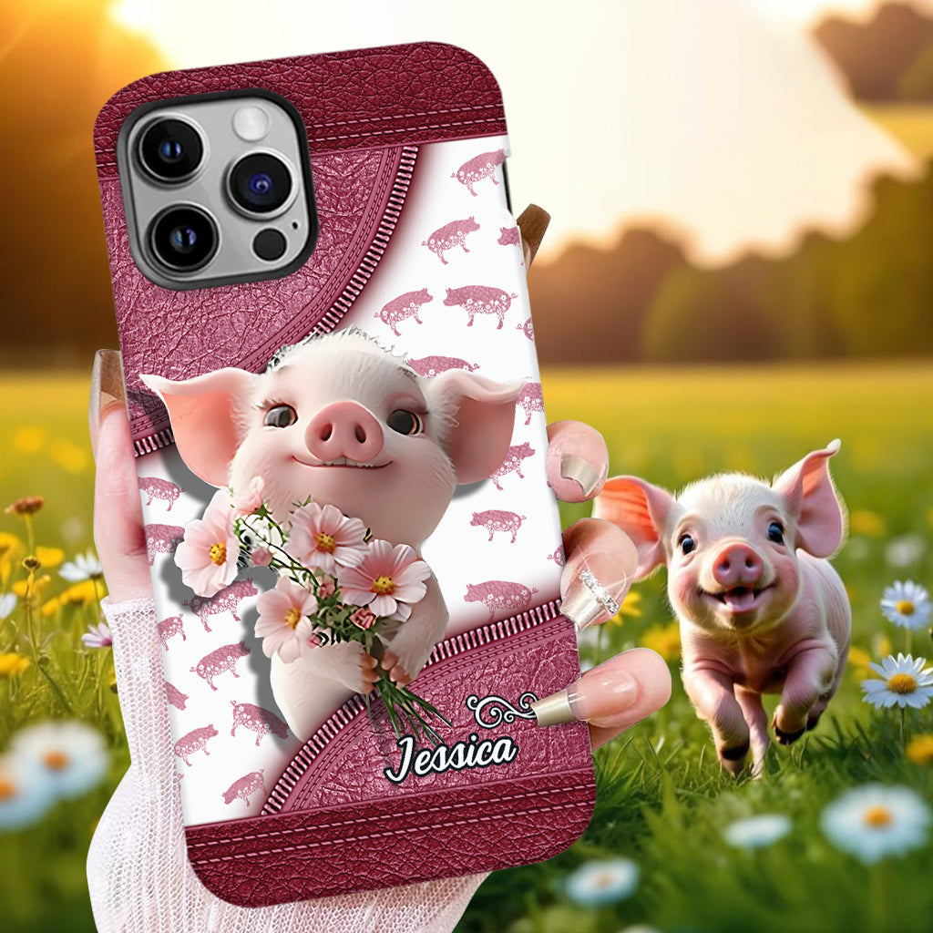 Coque de téléphone personnalisée « Amoureux des cochons » avec impression intégrale