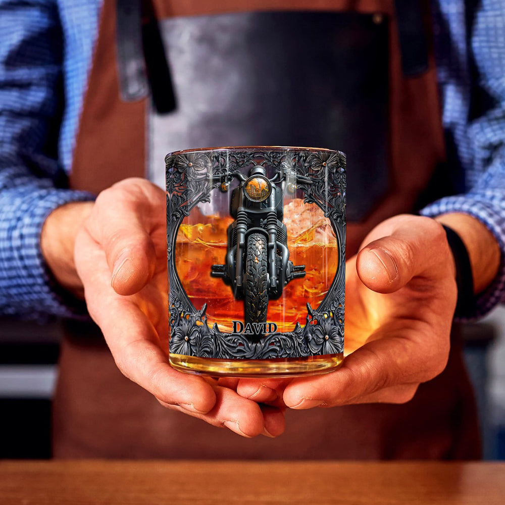 Biker Whiskey - Personalized Biker Whiskey Glass