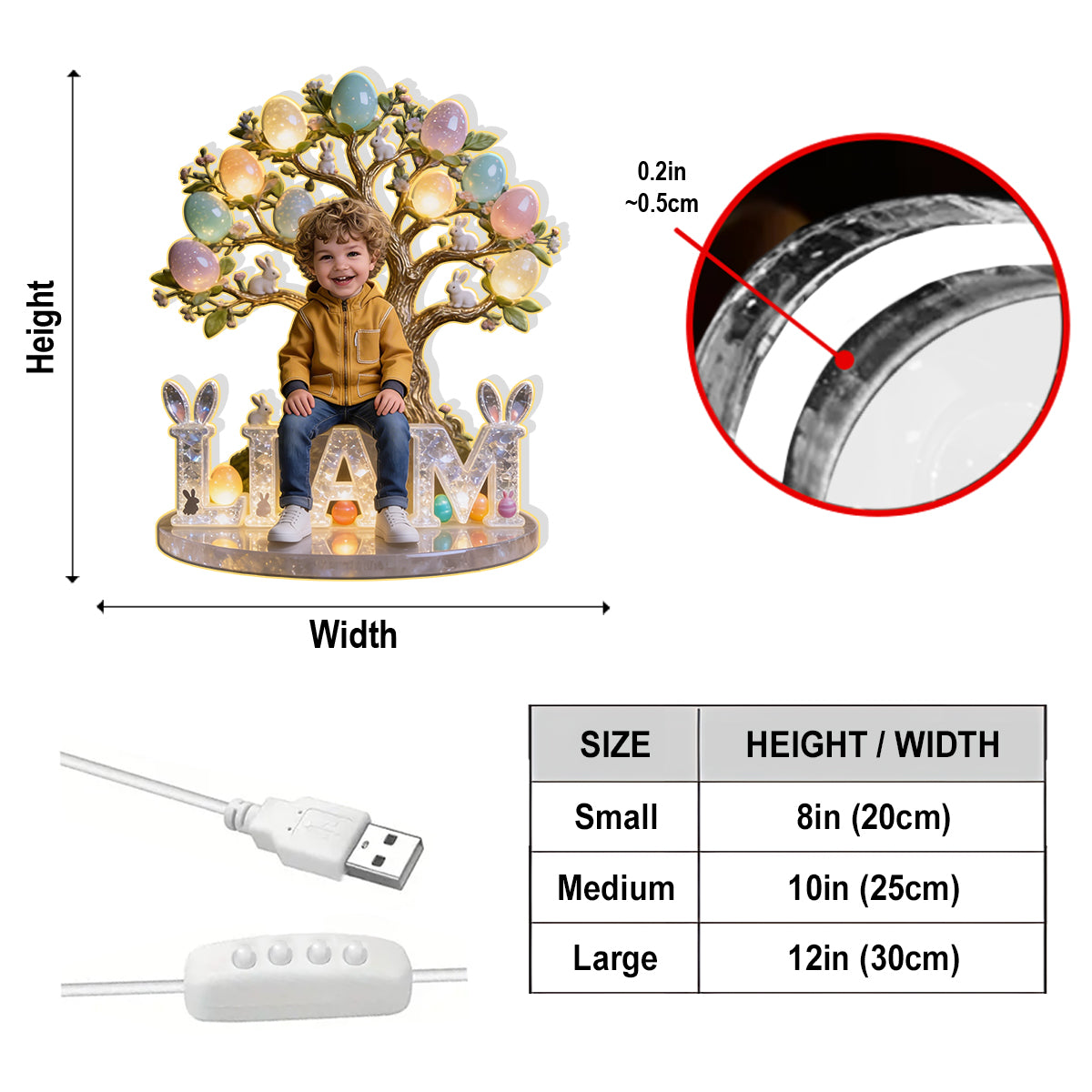 Custom Any Photo - Personalized Kid Acrylic LED Night Light