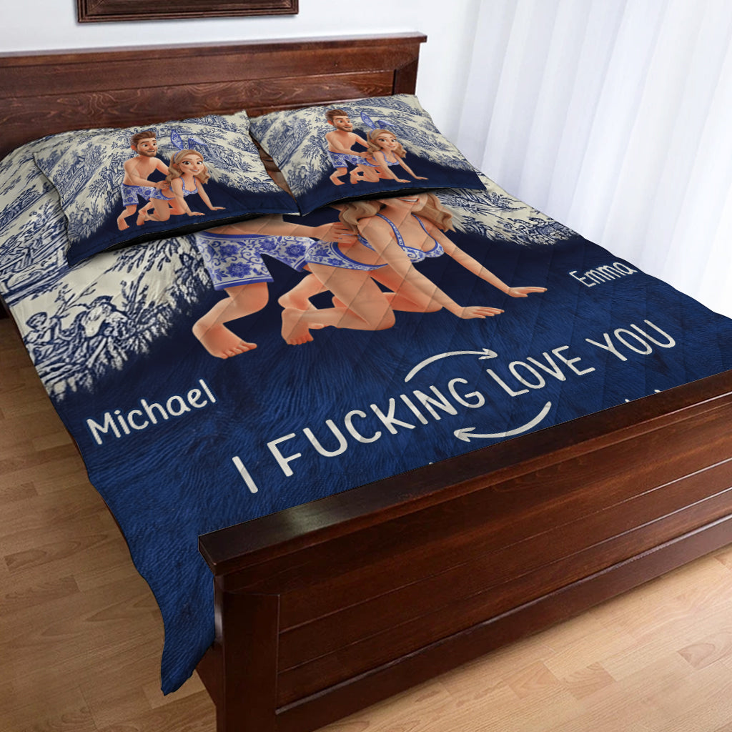 I Love You Forever - Personalized Couple Quilt Set