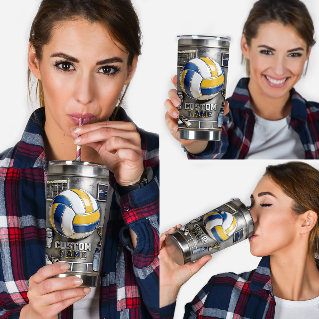 Gobelet isotherme personnalisé « J’adore le volley-ball »