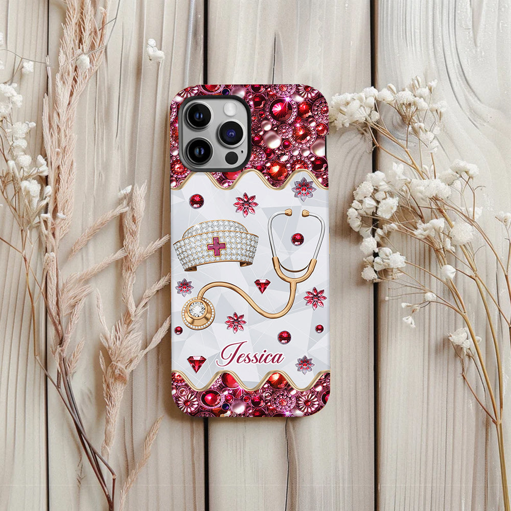 Nurse's Hat & Stethoscope - Personalized Nurse Full Print Phone Case