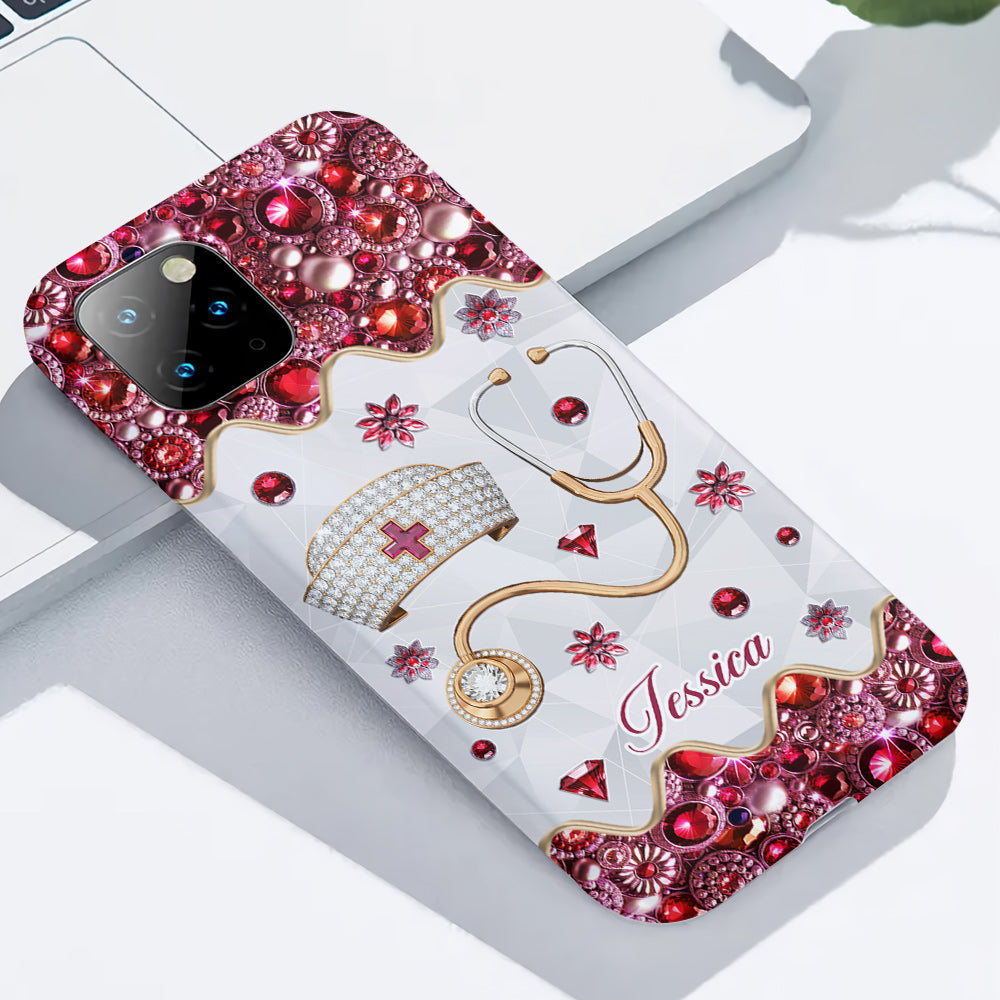 Nurse's Hat & Stethoscope - Personalized Nurse Full Print Phone Case