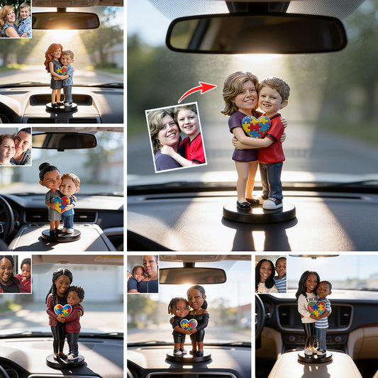Autism Mom and Kid - Personalized Autism Awareness Premium 3D Figurine