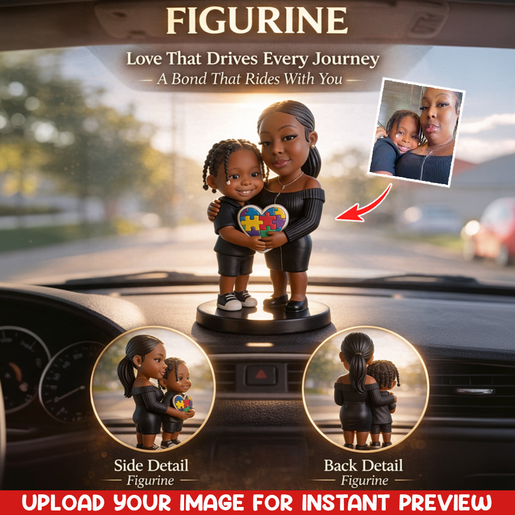 Autism Mom and Kid - Personalized Autism Awareness Premium 3D Figurine