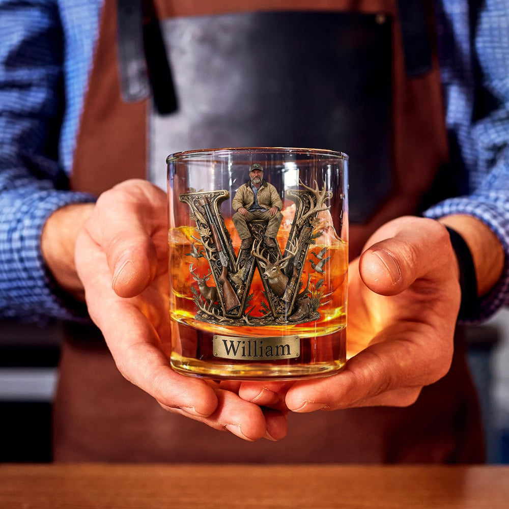 Personalisierter Jagd-Whiskeyglas mit Initialen