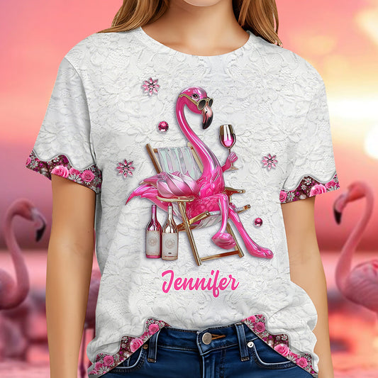Sei ein Flamingo inmitten einer Taubenschar – personalisiertes Flamingo-Shirt