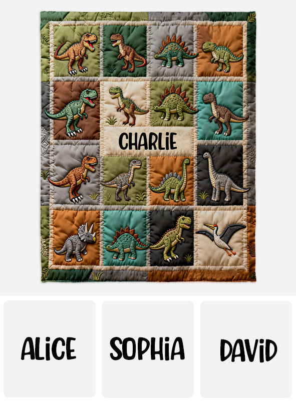 Love Dinosaur - Personalized Kid Blanket