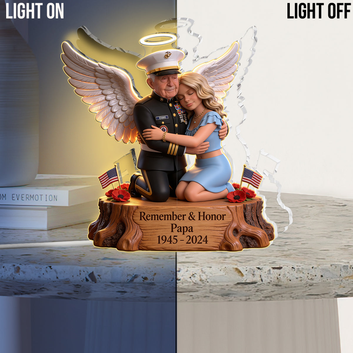 Erinnern und Ehren - Personalisierte Acryl-LED-Nachtlampe