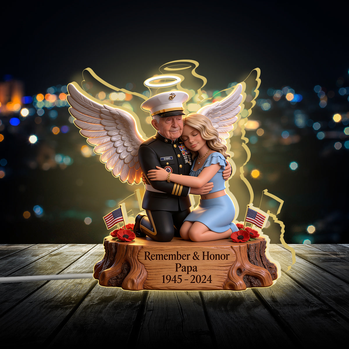 Erinnern und Ehren - Personalisierte Acryl-LED-Nachtlampe
