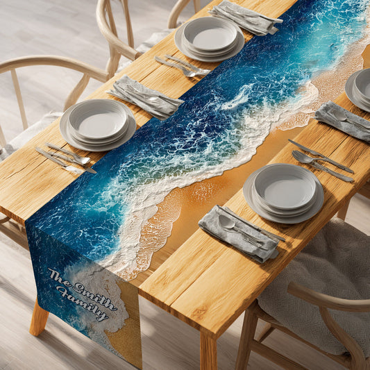 Pearls & Waves - Personalized Sea Lover Table Runner