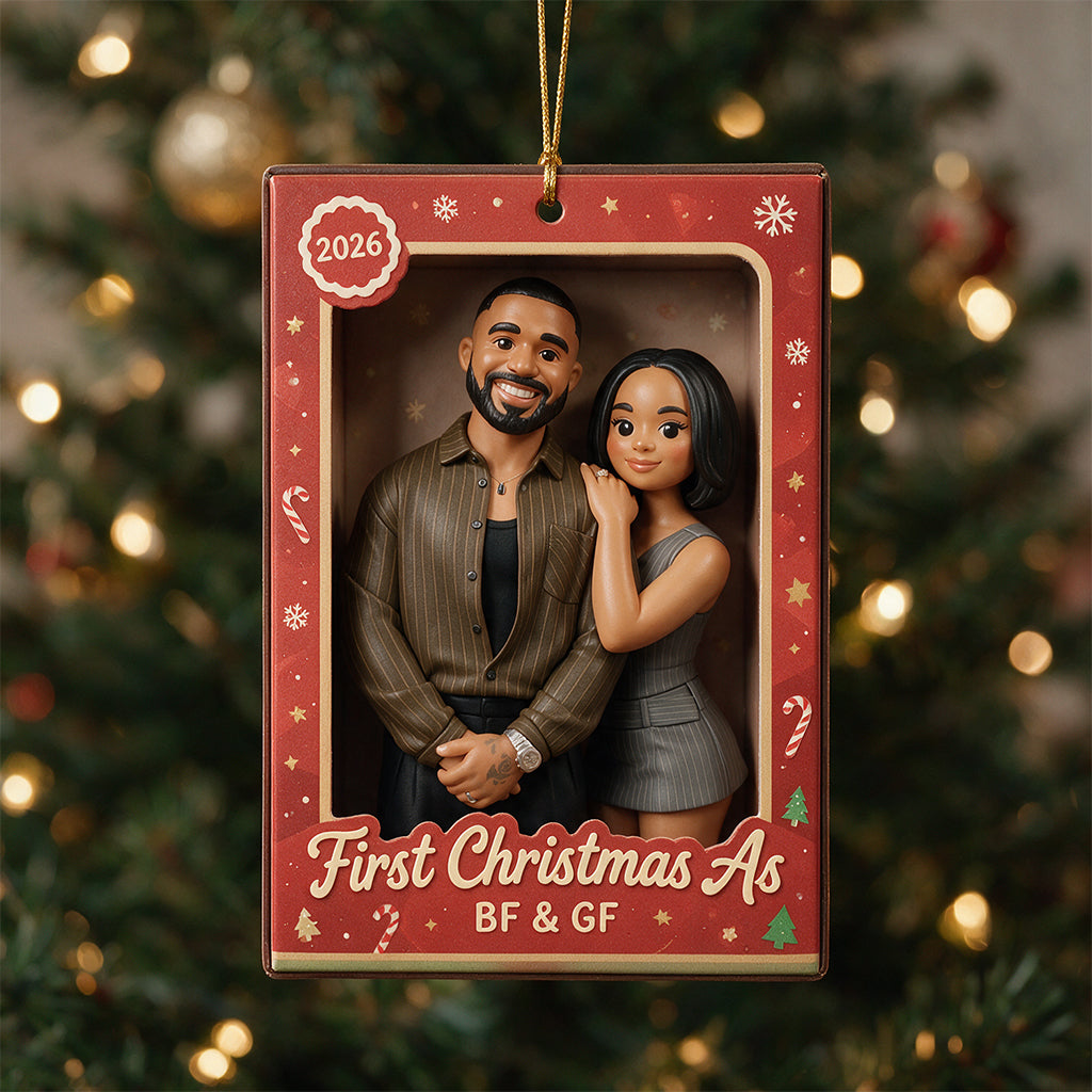 Premier Noël en tant que couple marié / Famille de trois... - Ornement personnalisé