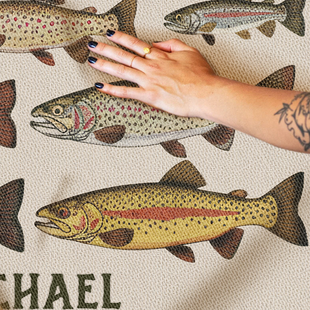 Love Fishing - Personalized Fishing Woven Blanket
