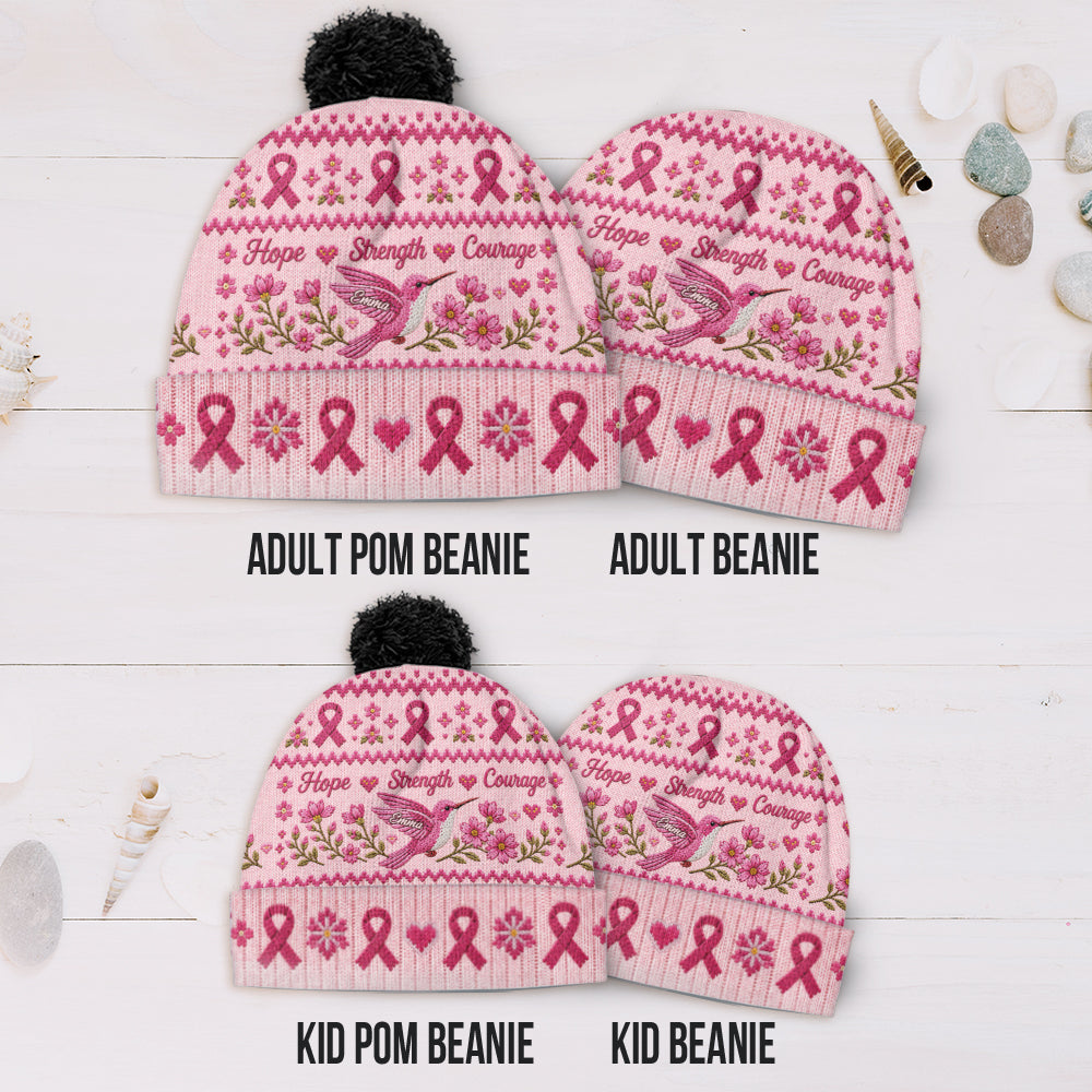 Breast Cancer Awareness - Personalized Breast Cancer Awareness Beanie Hat