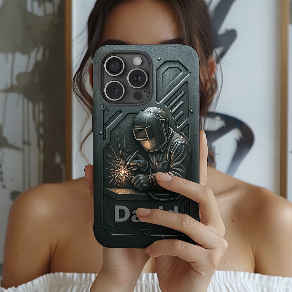 Coque de téléphone personnalisée avec motif de soudeur - Hommes soudeurs stylés