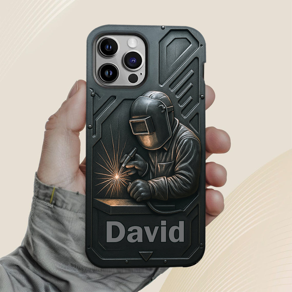 Coque de téléphone personnalisée avec motif de soudeur - Hommes soudeurs stylés