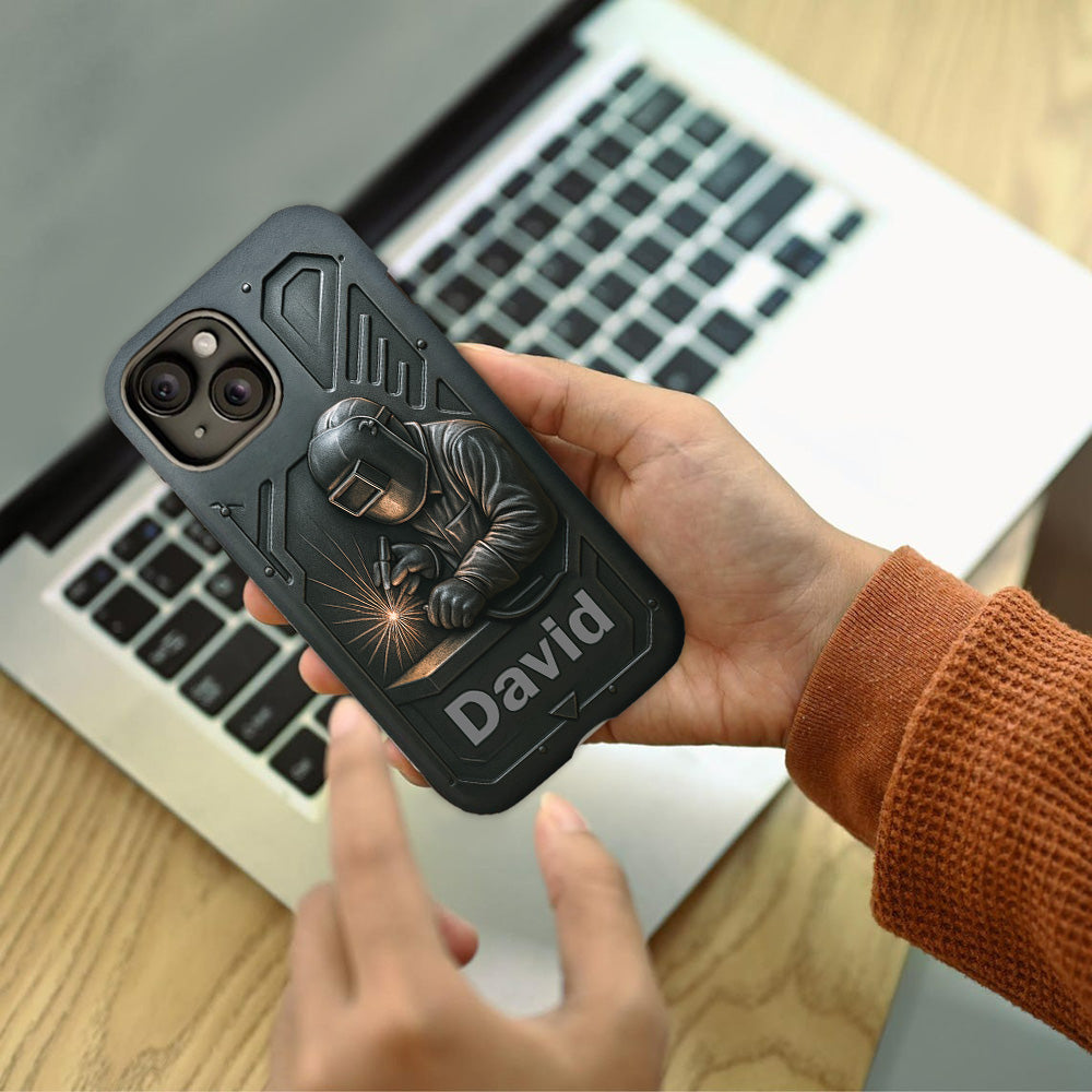 Coque de téléphone personnalisée avec motif de soudeur - Hommes soudeurs stylés