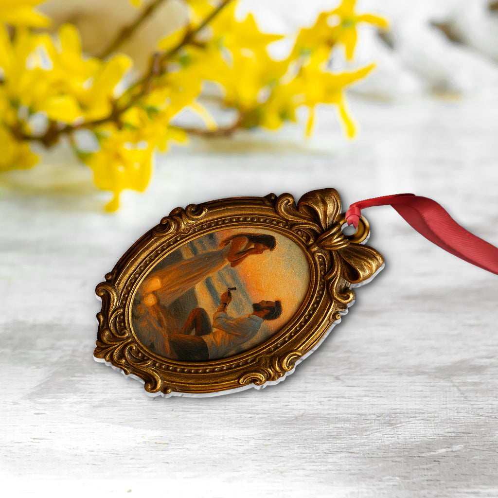 Elegant Family, Couple Portrait Ornament - Personalized Couple Ornament