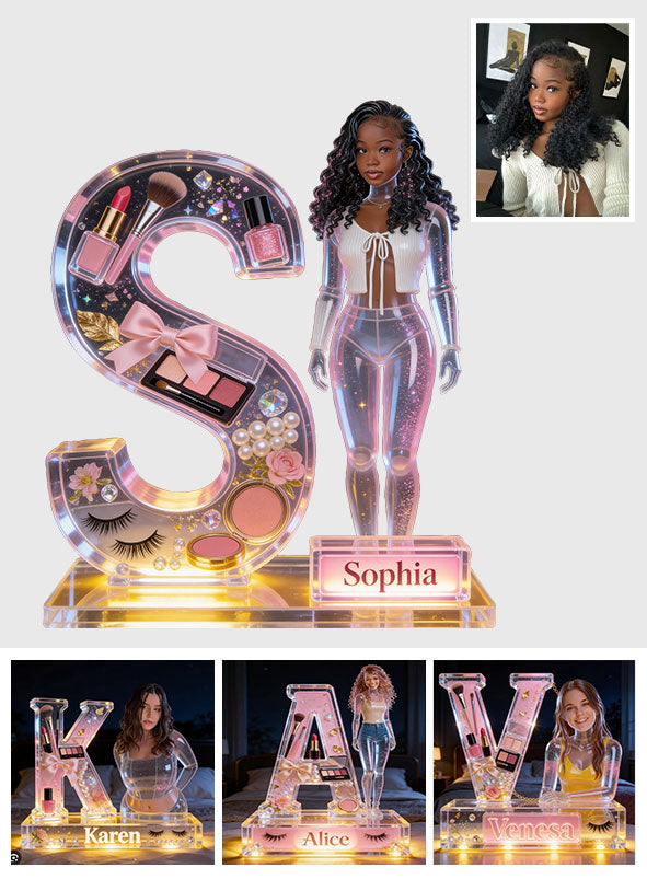 Best Gift for Yourself, Best Gift for Her - Personalized Makeup Acrylic LED Night Light