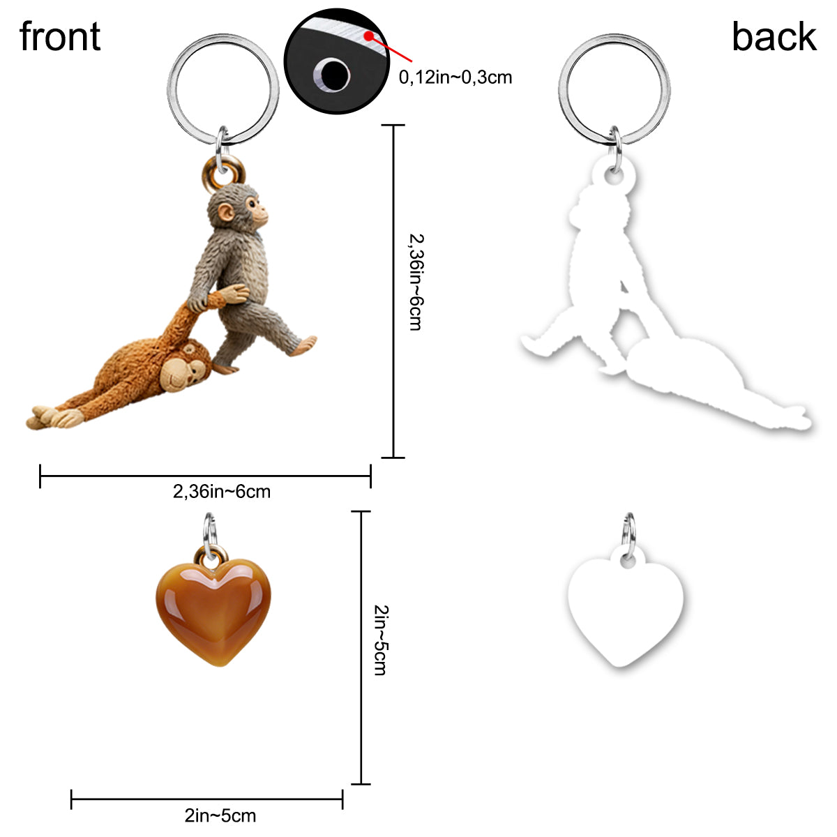 Team Punch - Monkey Lover Keychain With Charms