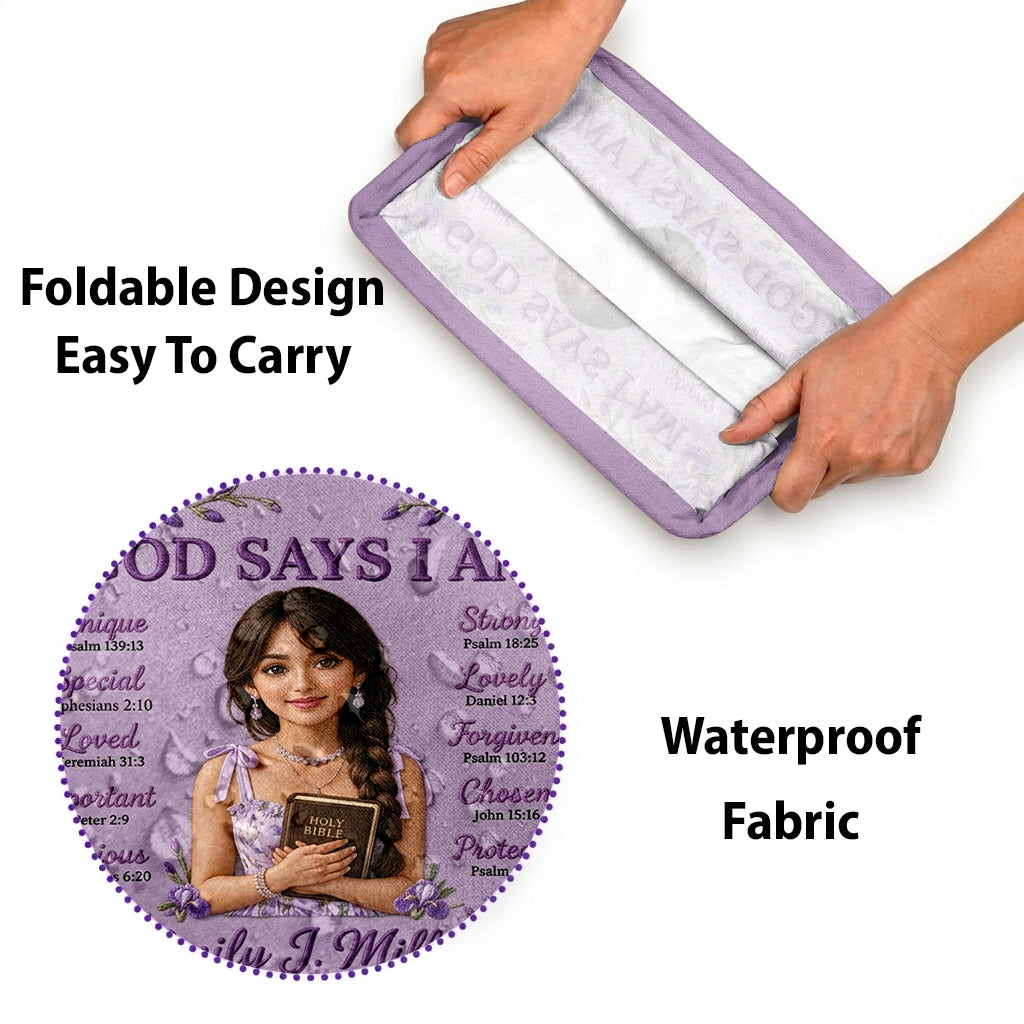 God Says I Am - Personalized Christian Rectangle Storage Basket