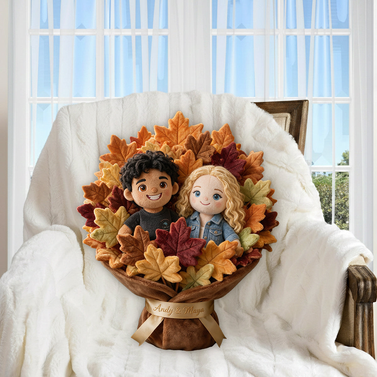 Custom From Any Photo - Personalized Couple Premium Faux Fur Pillow