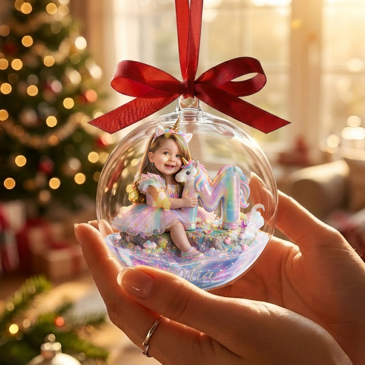 Mermaid & Unicorn - Personalized Kid Acrylic Ball Ornament