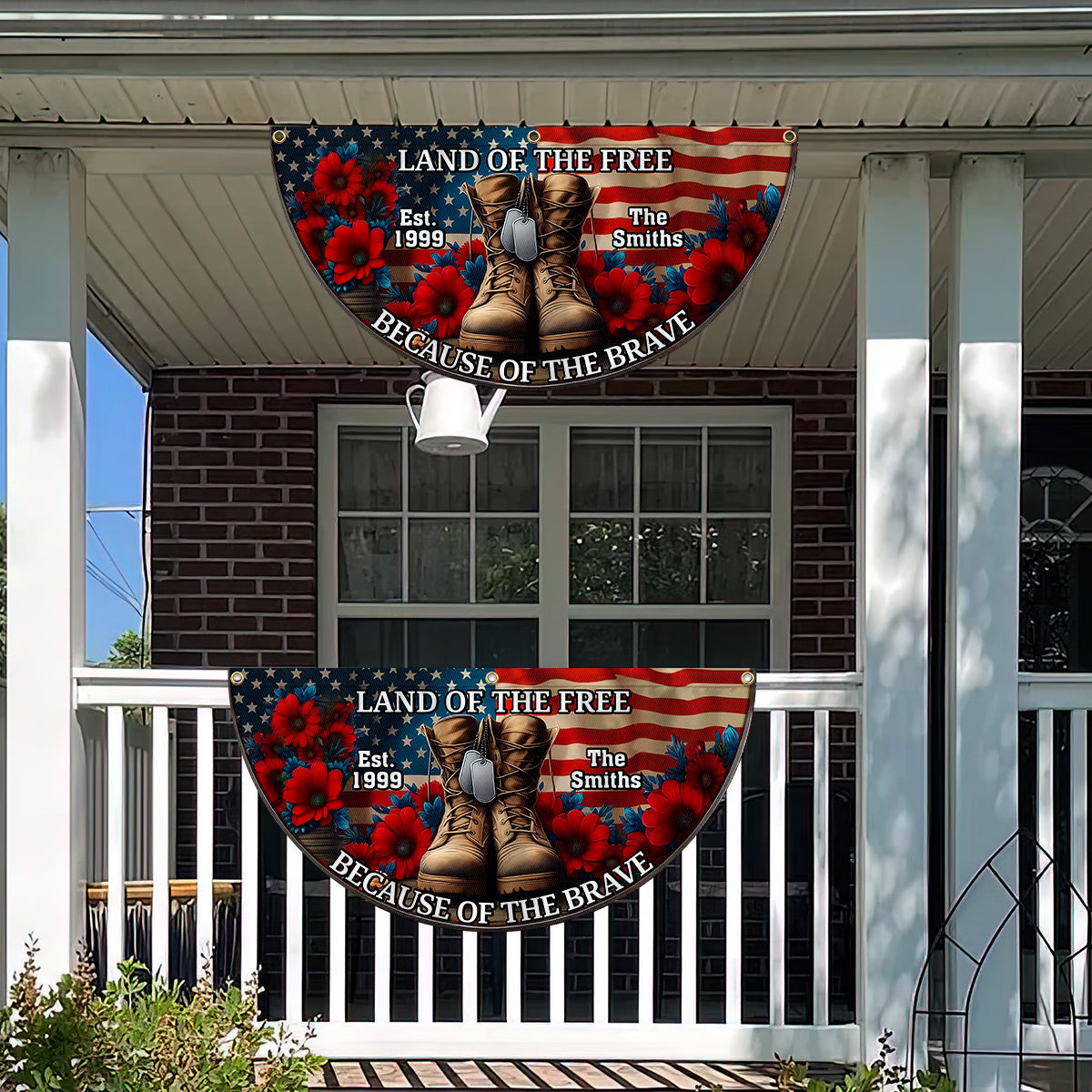 Weil die Tapferen – Personalisierte Veteranen-Fanflagge mit Falten