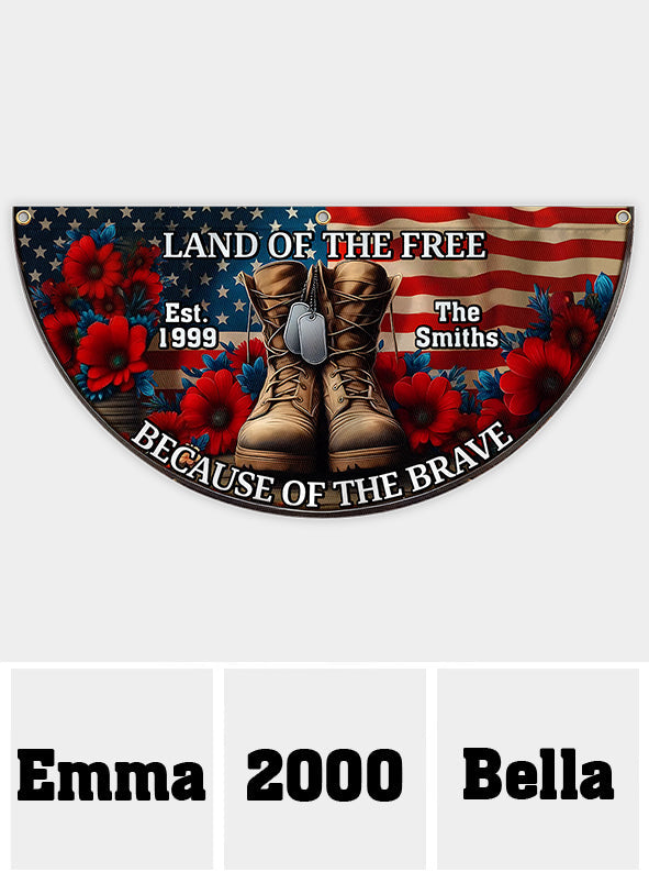 Weil die Tapferen – Personalisierte Veteranen-Fanflagge mit Falten