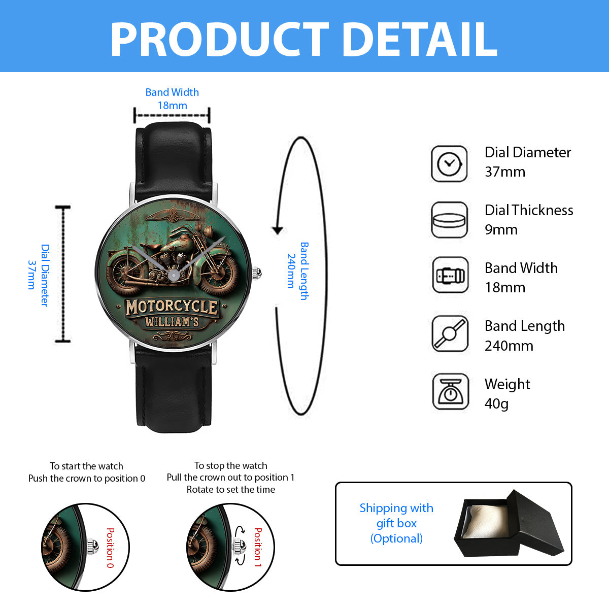 Montre personnalisée pour motards