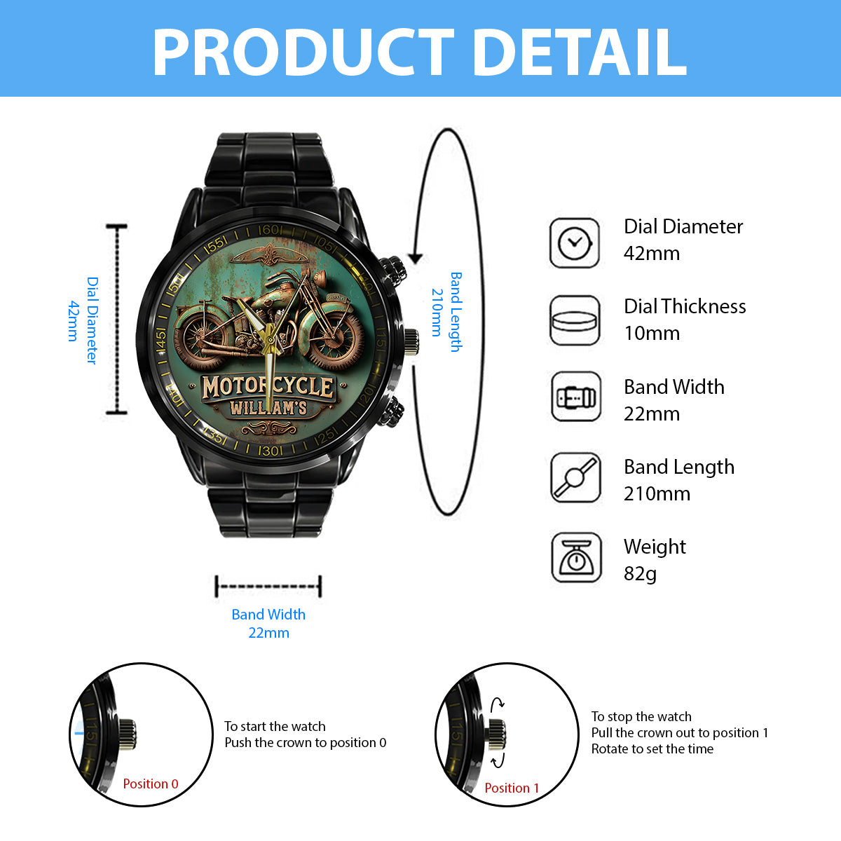 Montre personnalisée pour motards