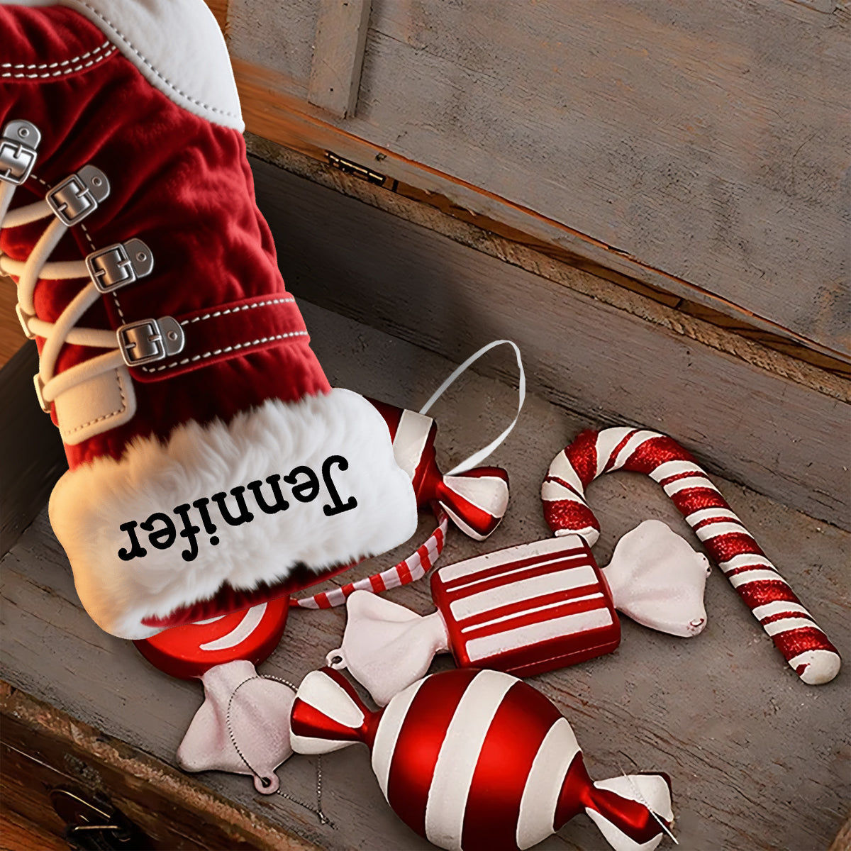 Cadeau idéal pour les passionnés de ski - Chaussette de Noël personnalisée en forme de ski