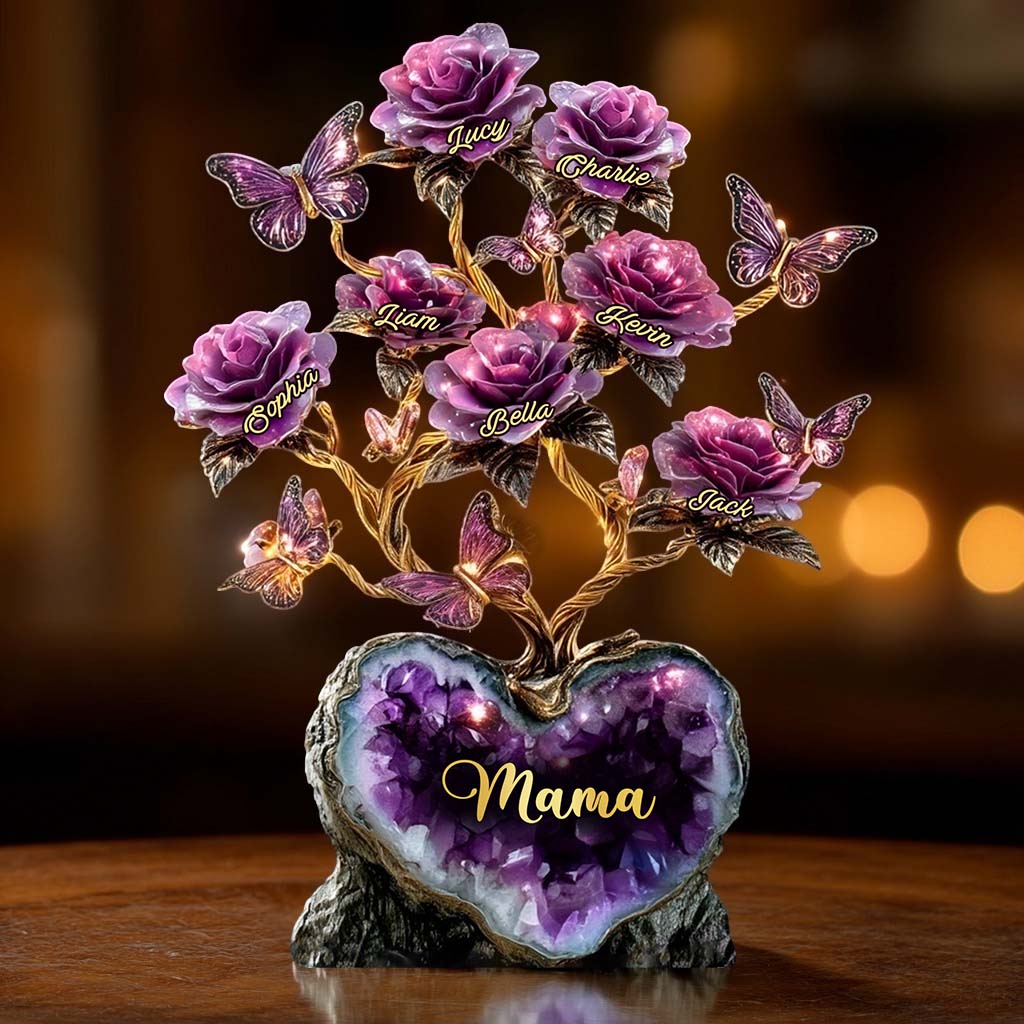 Amethyst Style Rose Tree Gift For Mother/ Grandma/ Wife... - Personalized Mother Custom Shaped Acrylic Plaque