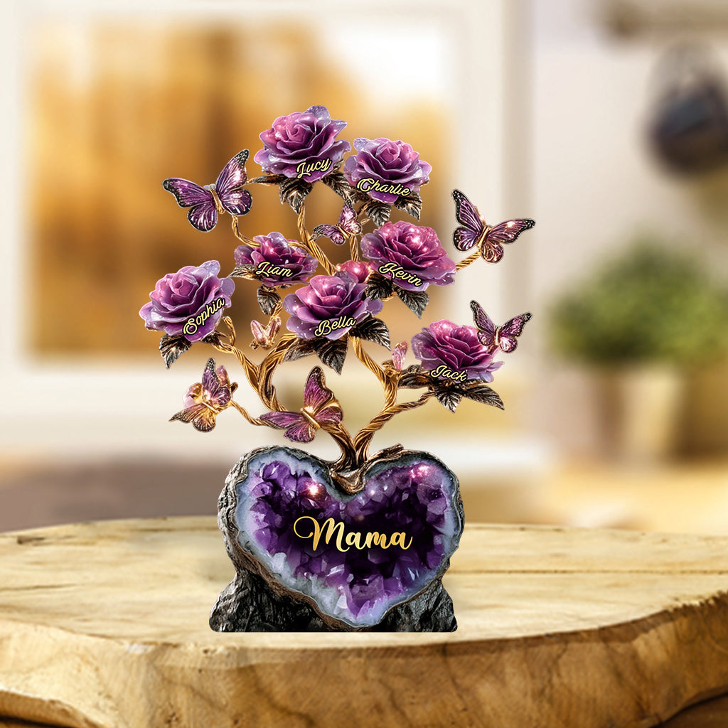 Amethyst Style Rose Tree Gift For Mother/ Grandma/ Wife... - Personalized Mother Custom Shaped Acrylic Plaque