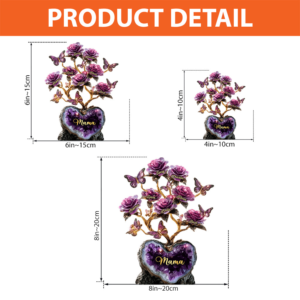 Amethyst Style Rose Tree Gift For Mother/ Grandma/ Wife... - Personalized Mother Custom Shaped Acrylic Plaque