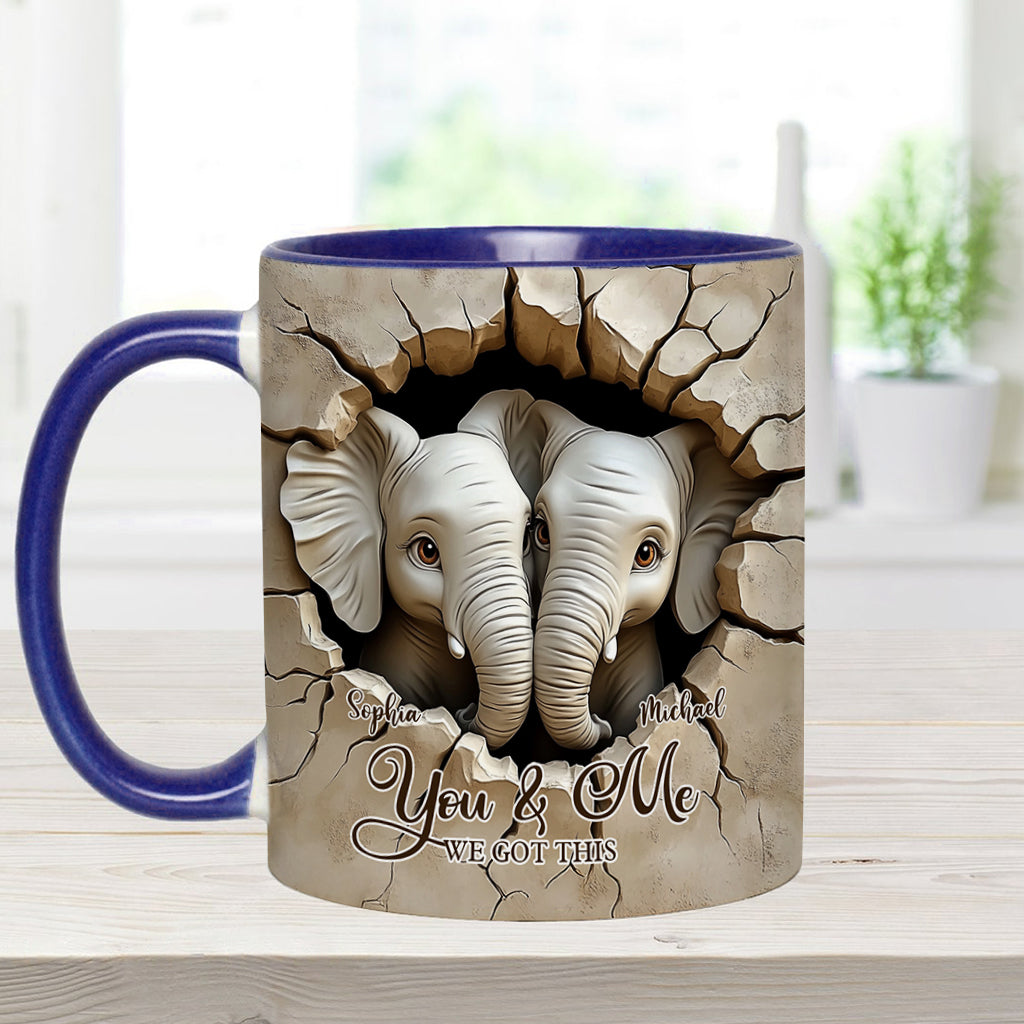 Toi et moi, on gère ! - Mug personnalisé avec motif éléphant