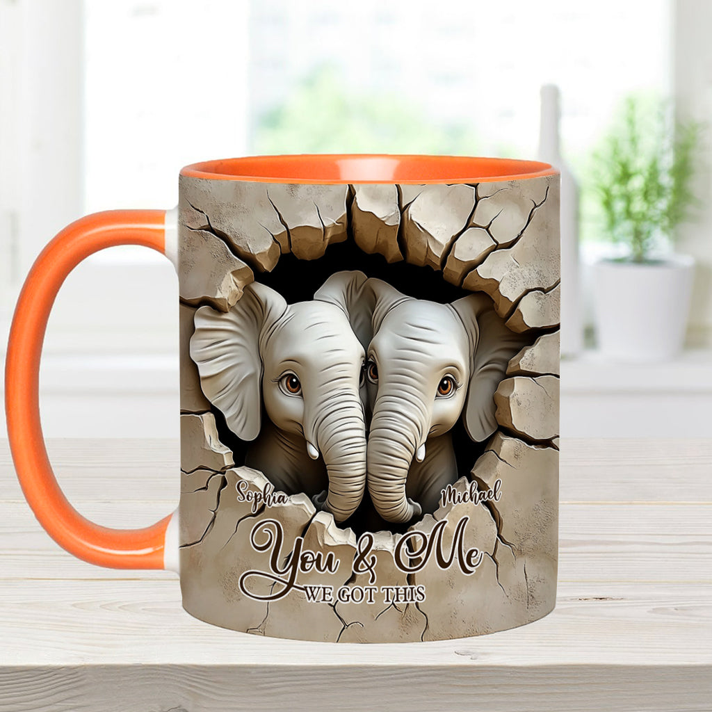 Toi et moi, on gère ! - Mug personnalisé avec motif éléphant