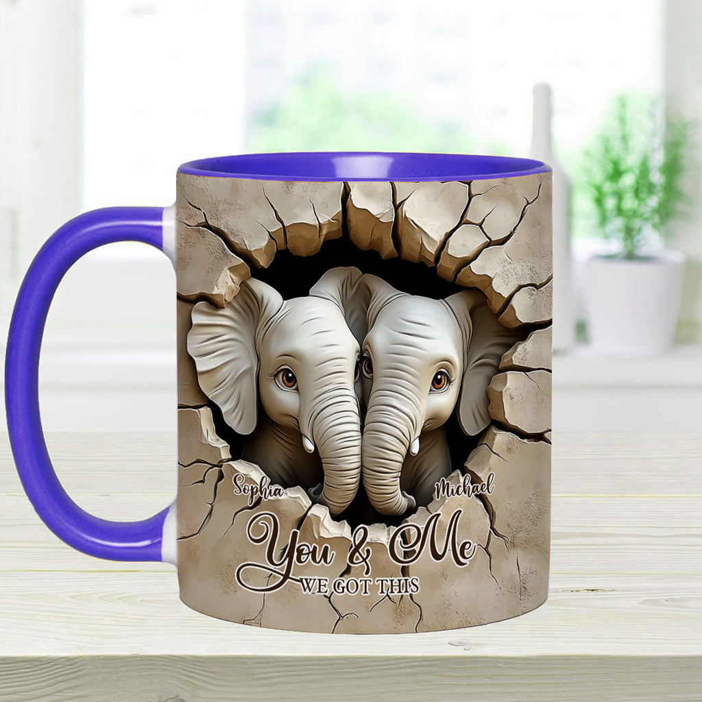 Toi et moi, on gère ! - Mug personnalisé avec motif éléphant