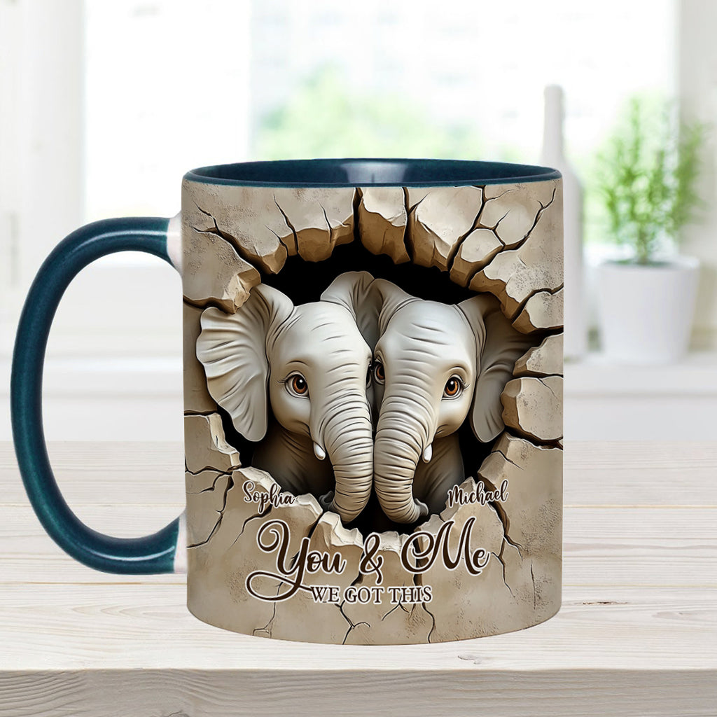 Toi et moi, on gère ! - Mug personnalisé avec motif éléphant