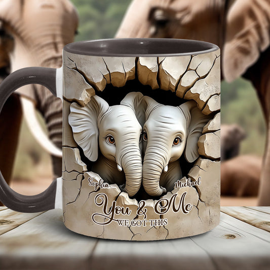 Toi et moi, on gère ! - Mug personnalisé avec motif éléphant