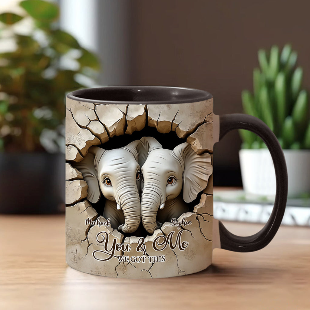 Toi et moi, on gère ! - Mug personnalisé avec motif éléphant