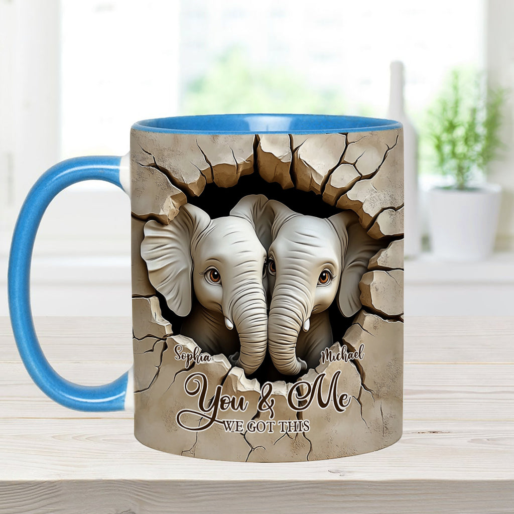 Toi et moi, on gère ! - Mug personnalisé avec motif éléphant