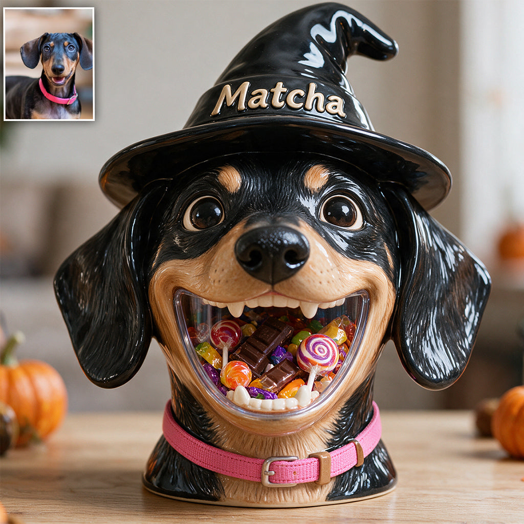 Halloween Pet Candy Holder - Personalized Dog Acrylic Pot